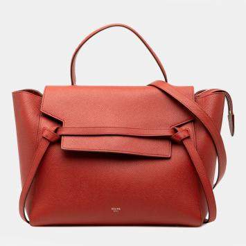 مملوكة مسبقًا Celine Red Mini Grained Calfskin Belt Bag