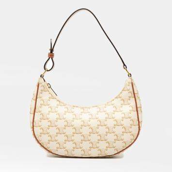 مملوكة مسبقًا حقيبة سيلين أفا كتف قماش مغلف تريومف بني