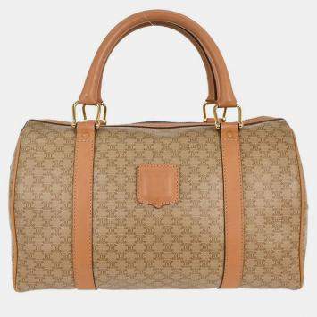 Pre Owned Celine Beige Macadam Duffle Handbag