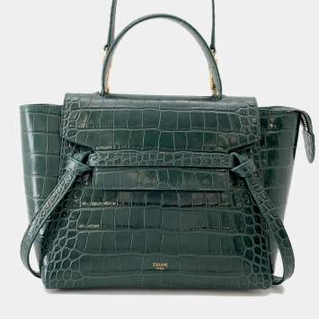 مملوكة مسبقًا Celine Belt Bag Amazon Croco Embossed Leather Size Micro