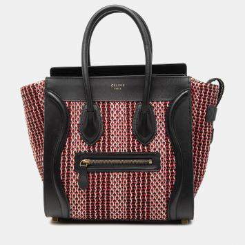مملوكة مسبقًا Celine Black Micro Tweed Luggage Tote