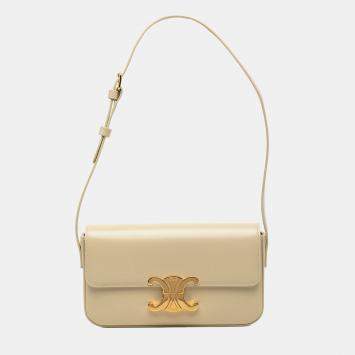 Pre Owned Celine Brown Shiny Calfskin Claude Shoulder Bag