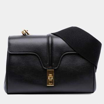 Pre Owned Celine Black Teen Smooth Calfskin Soft 16 Crossbody