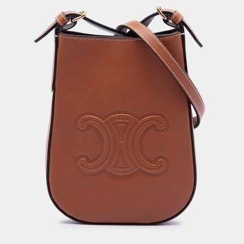 مملوكة مسبقًا حقيبة هاتف سيلين هيلويز جلد العجل بني طري