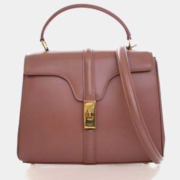 Pre Owned Celine Small Calfskin 16 Top Handle Bag