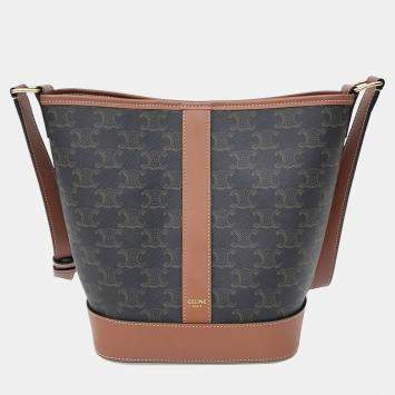 Pre Owned Celine Brown PVC Triumph Bucket Bag Small