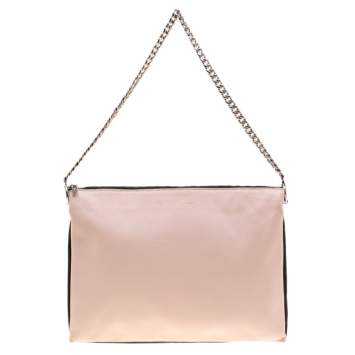 Pre Owned Celine Tri Color Soft Leather Trio Zip Chain Clutch