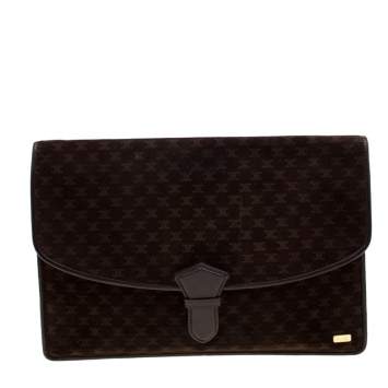Pre Owned Celine Brown Suede and Leather Clutch