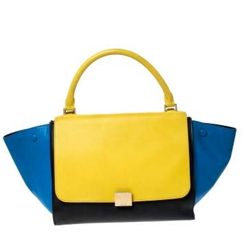مملوكة مسبقًا Celine Tri Color Leather Medium Trapeze Top Handle Bag