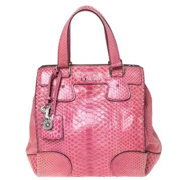 Pre Owned Celine Pink Python Convertible Satchel