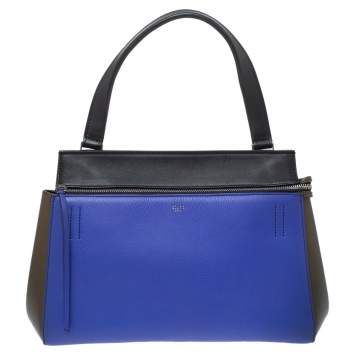 Pre Owned Céline Tri Color Leather Small Edge Bag