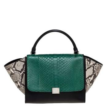 Pre Owned Celine Multicolor Python and  Leather Medium Trapeze Bag
