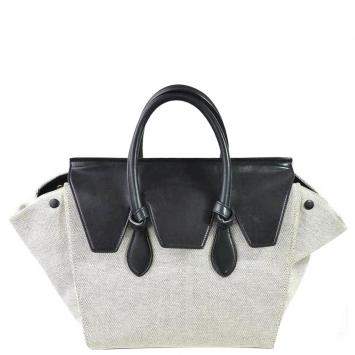 مملوكة مسبقًا Celine Grey Leather Canvas Tote Bag