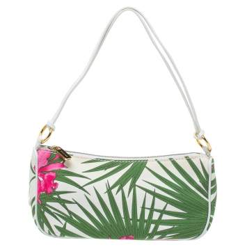 Pre Owned Celine Multicolor Floral Print Canvas and Leather Trims Pochette 