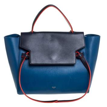 Pre Owned Celine Tri Color Leather Mini Belt Top Handle Bag