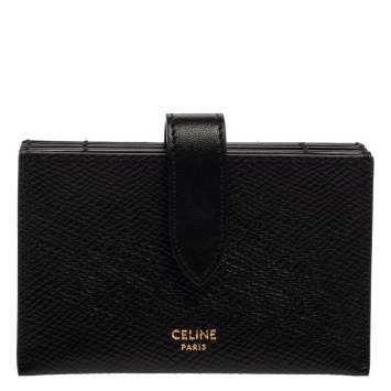 Pre Owned Celine Black Leather Accordeon Card Holder