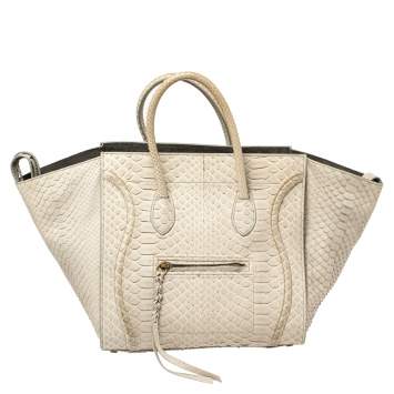 Pre Owned Celine Grey Python Medium Phantom Luggage Tote