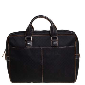 Pre Owned Celine Black Macadam Pattern Canvas Document Briefcase