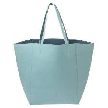 Pre Owned Celine Light Blue Leather Phantom Cabas Tote