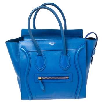 مملوكة مسبقًا Celine Blue Leather Micro Luggage Tote