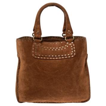 Pre Owned Celine Brown Nubuck Leather Boogie Shopper Tote  