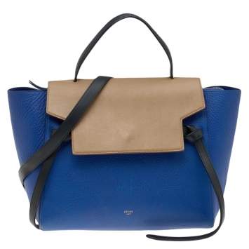 Pre Owned Celine Tri Color Leather Mini Belt Top Handle Bag