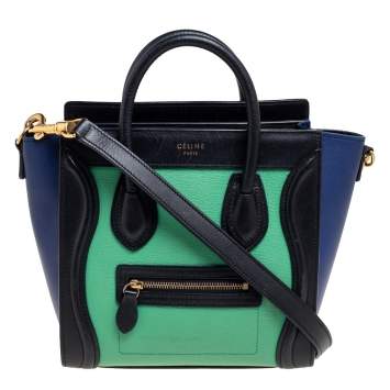 Pre Owned Céline Mulicolor Leather Nano Luggage Tote