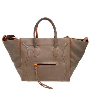 Pre Owned Celine Grey Leather Large Phantom Luggage Tote