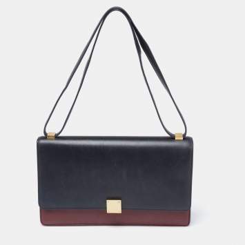 Celine Black/Red Leather Medium Case Bag