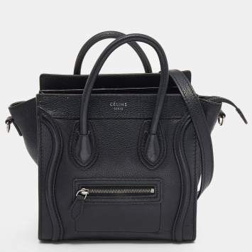 مملوكة مسبقًا Celine Black Leather Nano Luggage Tote