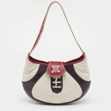 Pre Owned Celine White And Red Leather 2002 Fifa World Cup Hobo