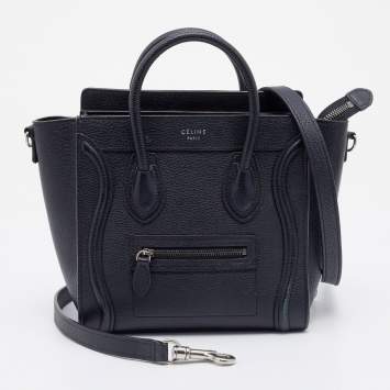 مملوكة مسبقًا Celine Black Leather Nano Luggage Tote