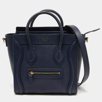 مملوكة مسبقًا Celine Blue Leather Micro Luggage Tote