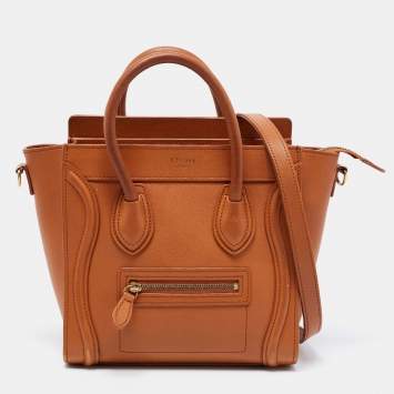 مملوكة مسبقًا Celine Tan Leather Nano Luggage Tote