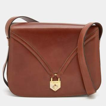Pre Owned Celine Brown Leather Vintage Shoulder Bag