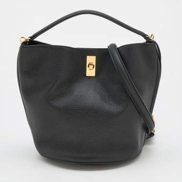 Pre Owned Celine Black Leather 16 Bucket Bag 