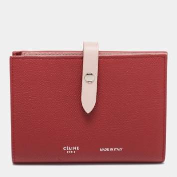 Pre Owned Celine Brown Leather Medium Multifunction Strap Bifold Wallet