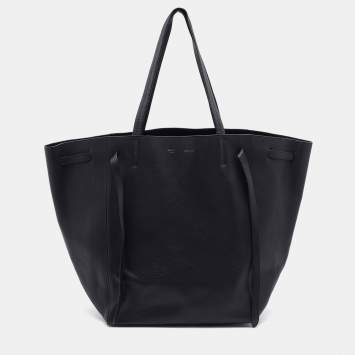 Pre Owned Celine Black Leather Medium Cabas Phantom Tote