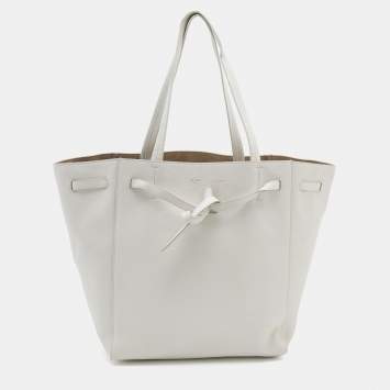 Pre Owned Celine White Leather Small Cabas Phantom Tote