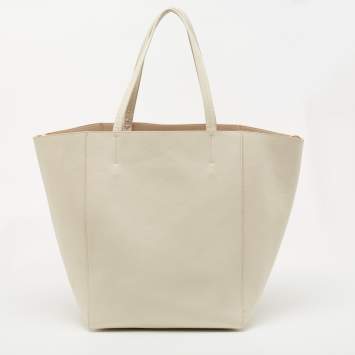 Pre Owned Céline Off White Leather Medium Cabas Phantom Tote