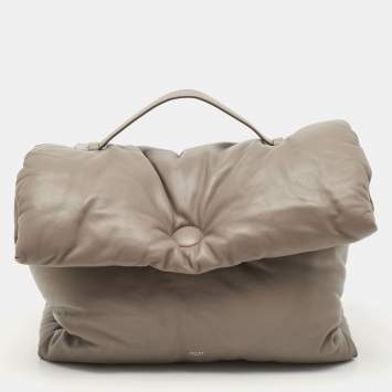Pre Owned Celine Grey Leather Cartable Pillow Top Handle Bag