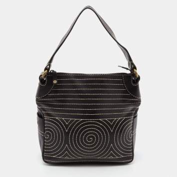 Pre Owned Celine Brown Leather Bucket Bag