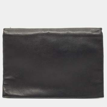 Pre Owned Celine Black Leather Zip Pouch