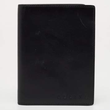 Pre Owned Celine Black Leather Compact Wallet