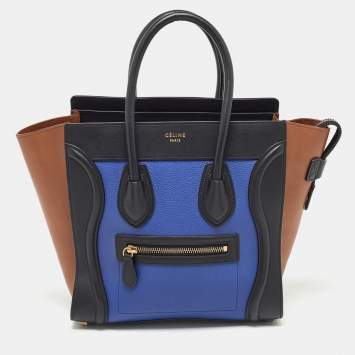 Pre Owned Celine Multicolor Leather Micro Luggage Tote