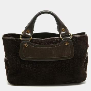 Pre Owned Celine Dark Brown Suede and Leather Boogie Satchel