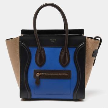 Pre Owned Celine Multicolor Leather Micro Luggage Tote