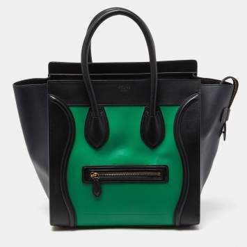 Pre Owned Celine Tricolor Leather Mini Luggage Tote