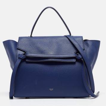 Pre Owned Celine Blue Leather Mini Belt Top Handle Bag