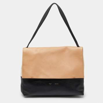 Pre Owned Celine Tri Color Leather All Soft Top Handle Bag